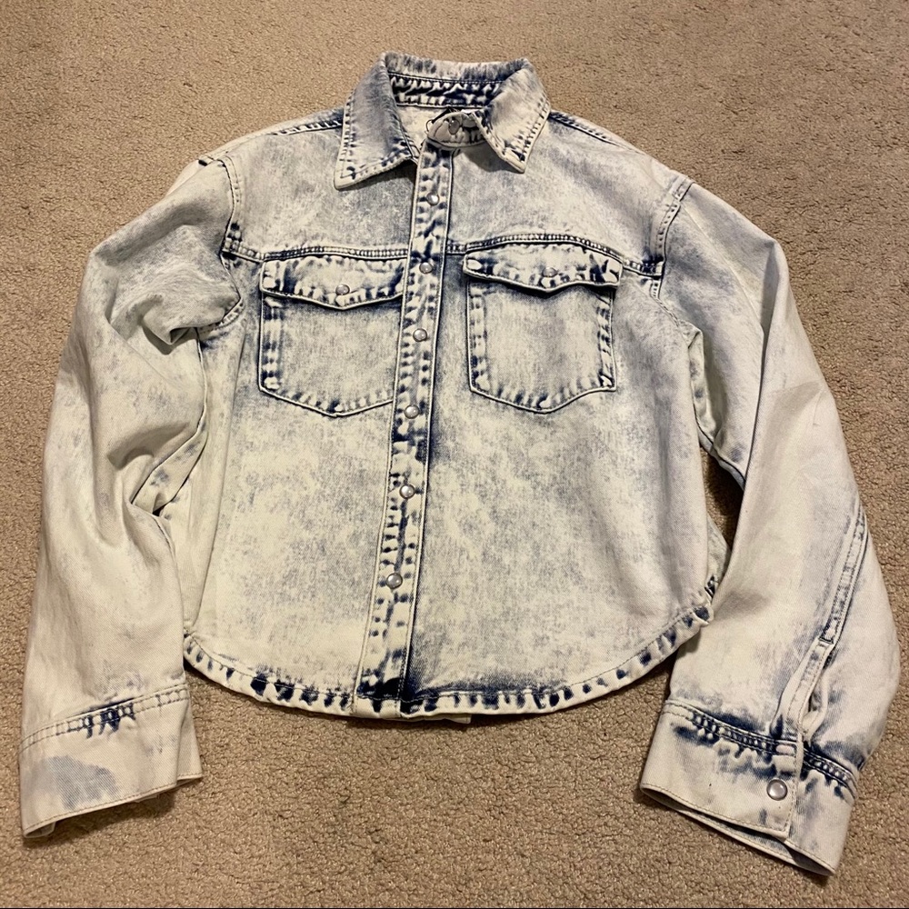 Nasty gal acid wash denim shirt jacket